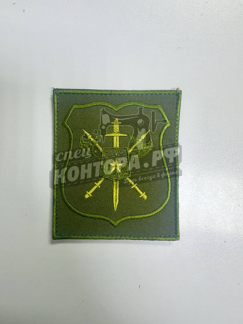 Шеврон Военная комендатура ВК с щитом хаки СП