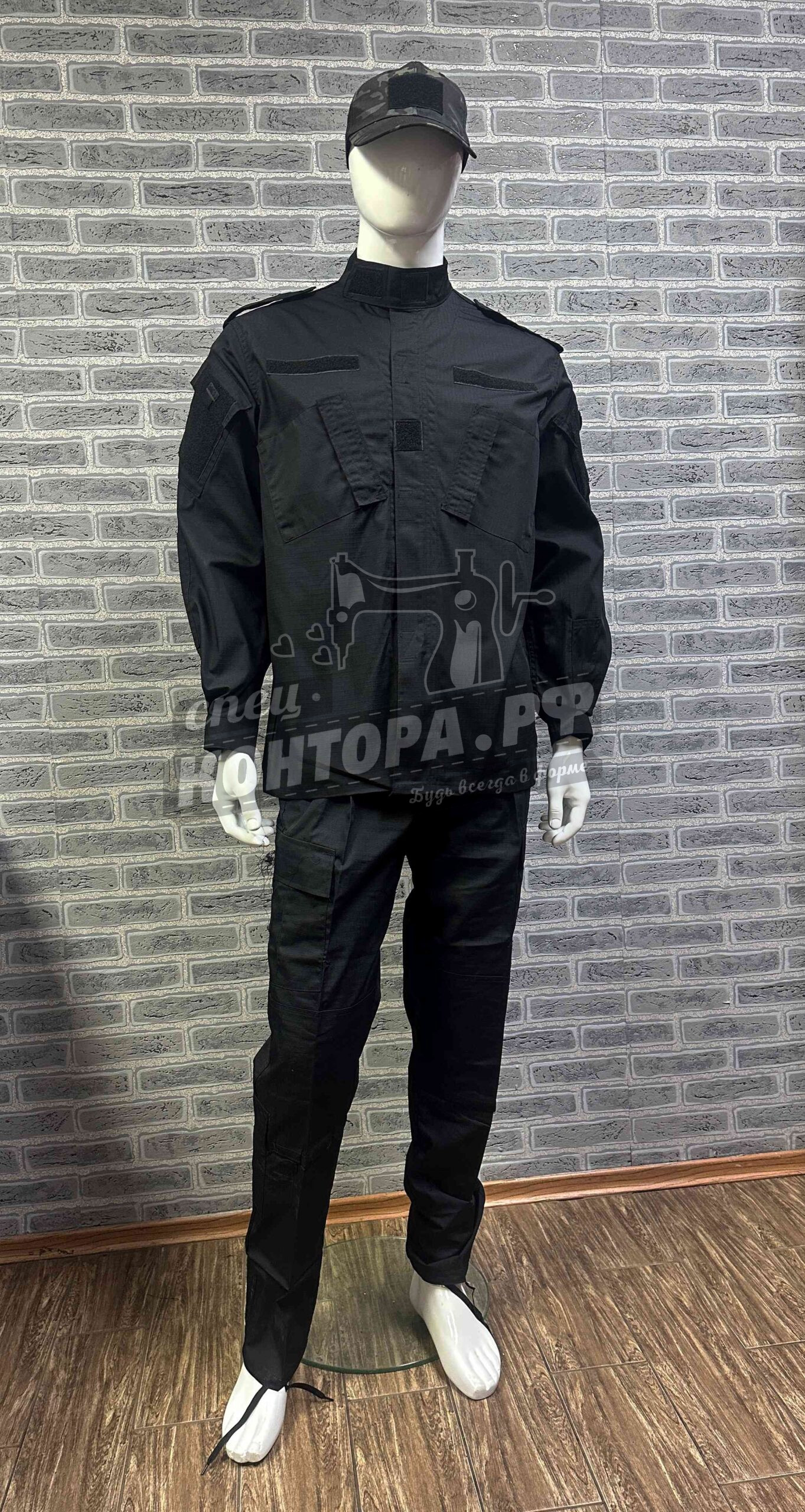 213729281004 Костюм косой карман чёрный р.XL (ВКПО,Large,рипстоп) — изображение 1