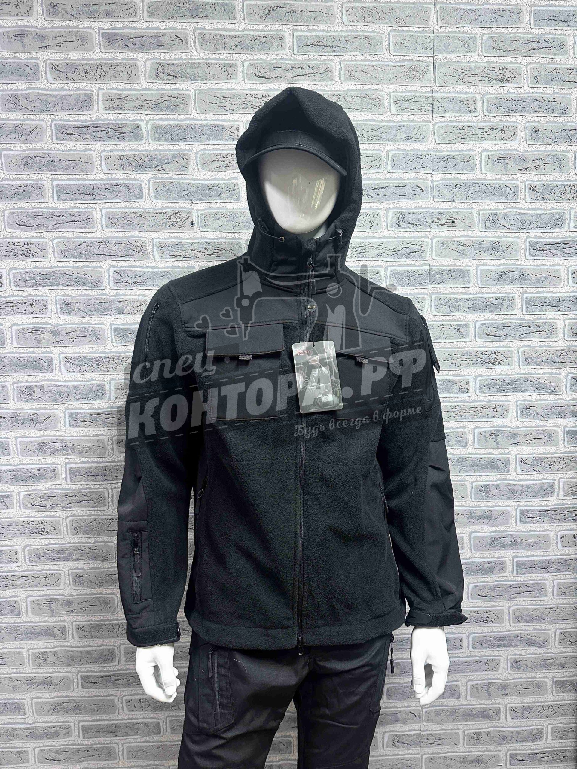 Пайта Акула флис+вст. чёрный р.3XL Софт Шелл