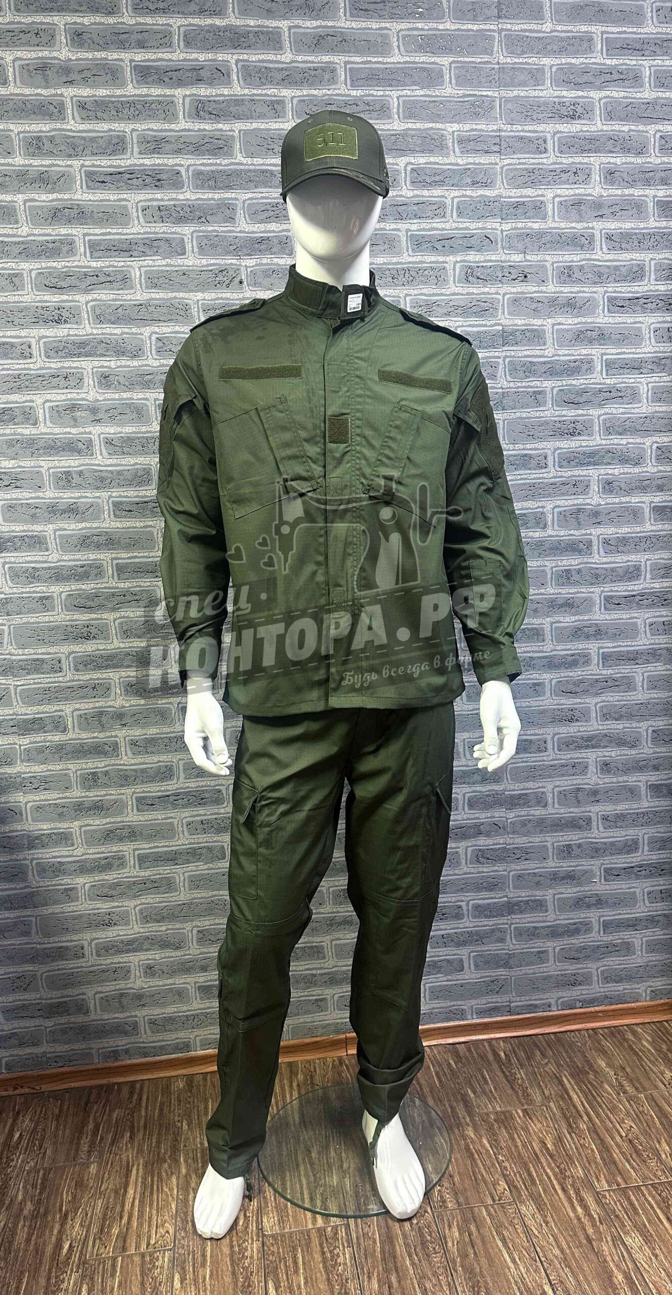 449026162825 Костюм косой карман олива р.3ХL (ВКПО,Large,рипстоп) — изображение 1