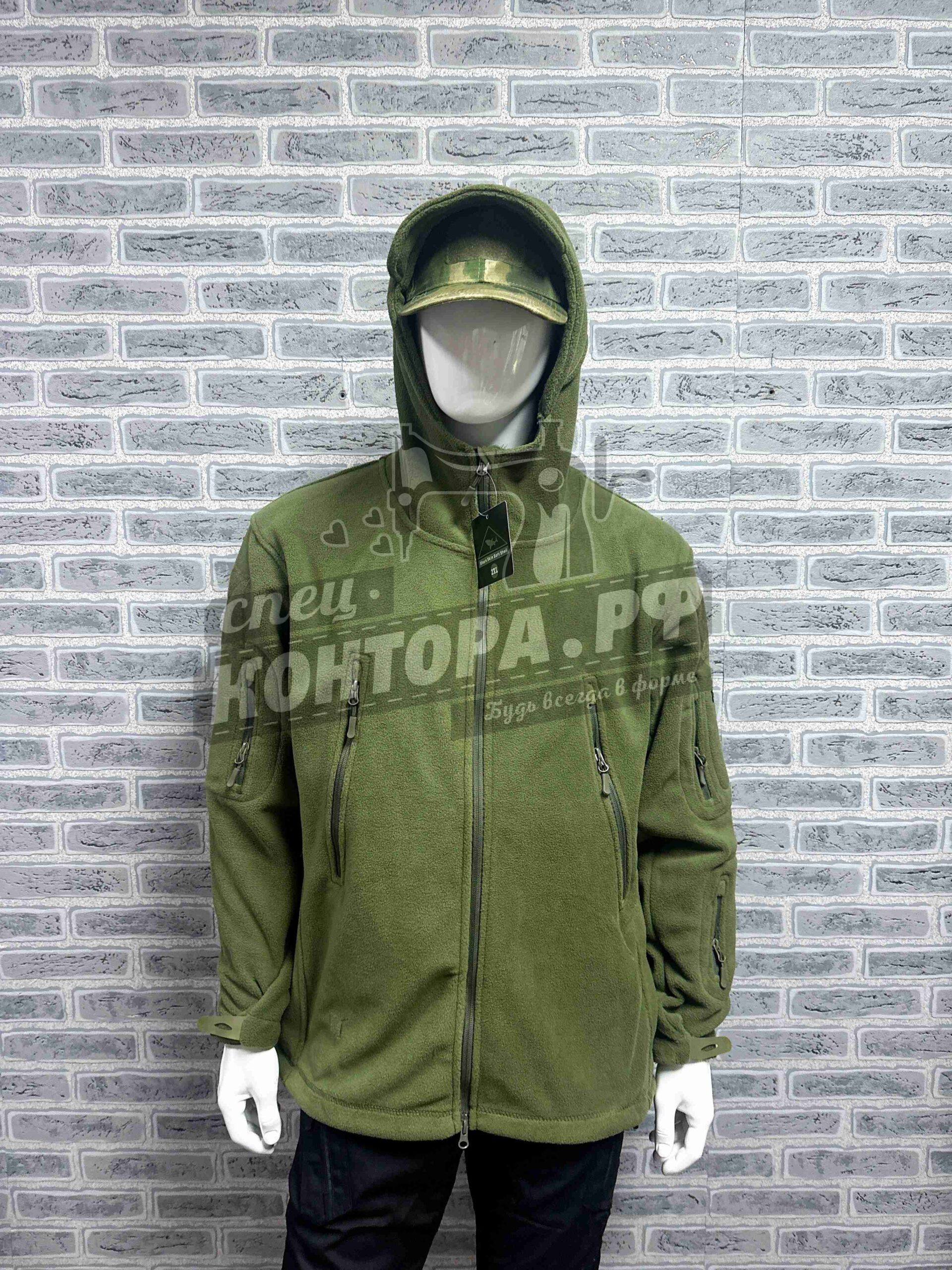 Пайта Акула флис с кап. олива р.3XL