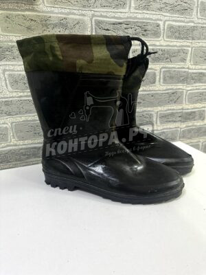 Резиновые сапоги с вкладышем чёрный р.43