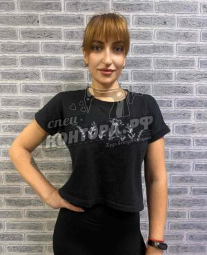 Футболка с вышивкой чёрный СП