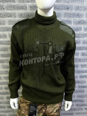 Свитер с горлом олива р.54