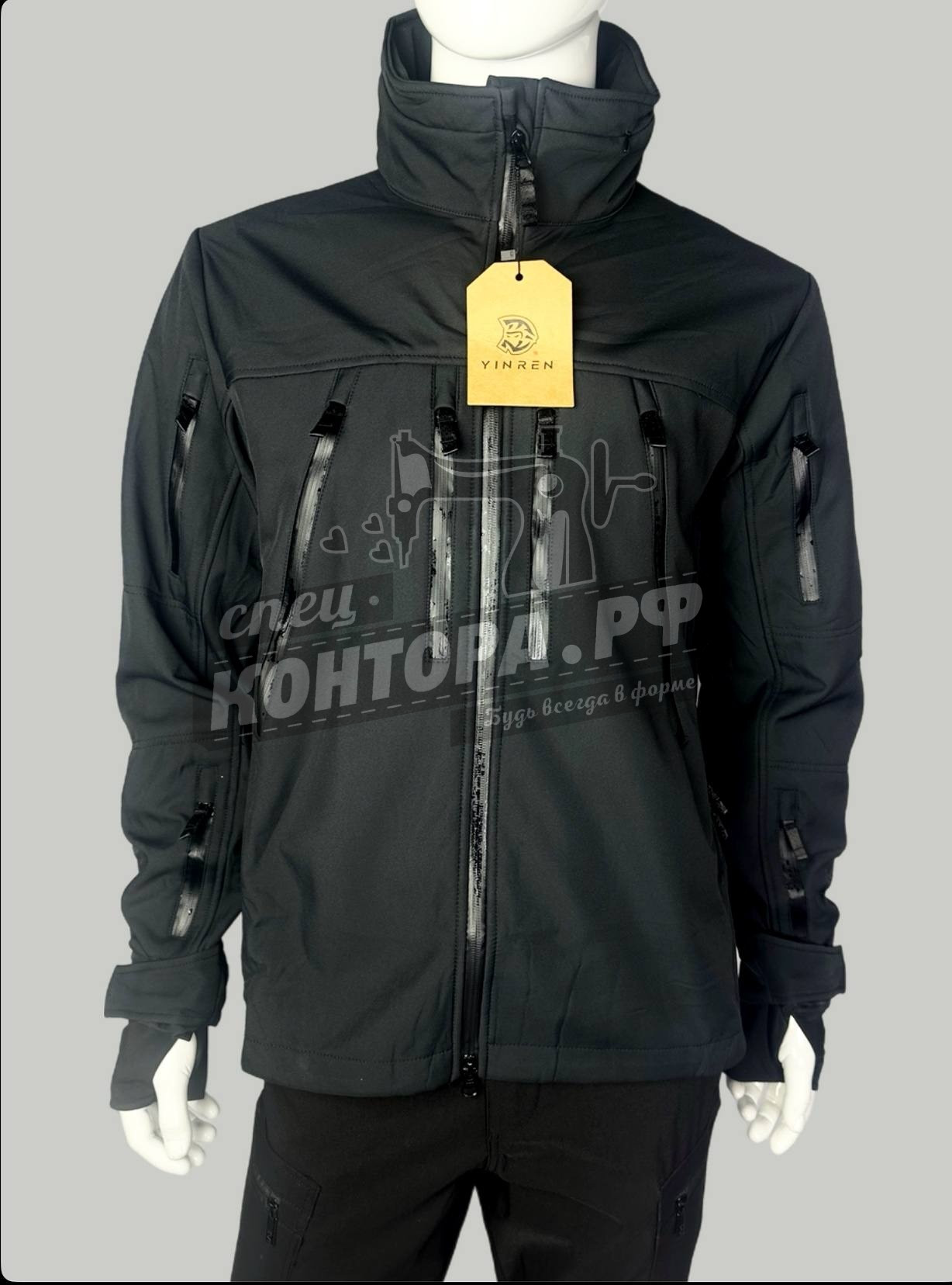 953314803263 Куртка Yinren софт шелл чёрный р.2XL — изображение 1